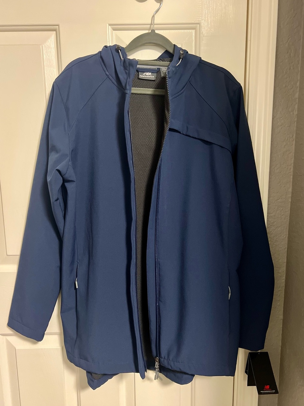 New Balance Navy Blue Hooded Softshell Jacket